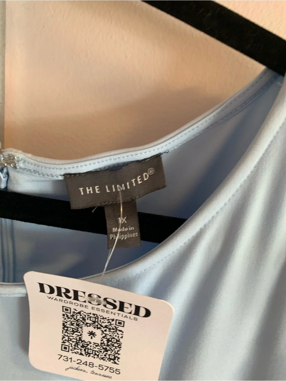 The Limited Light Blue High-Low Flutter Sleeve Dress